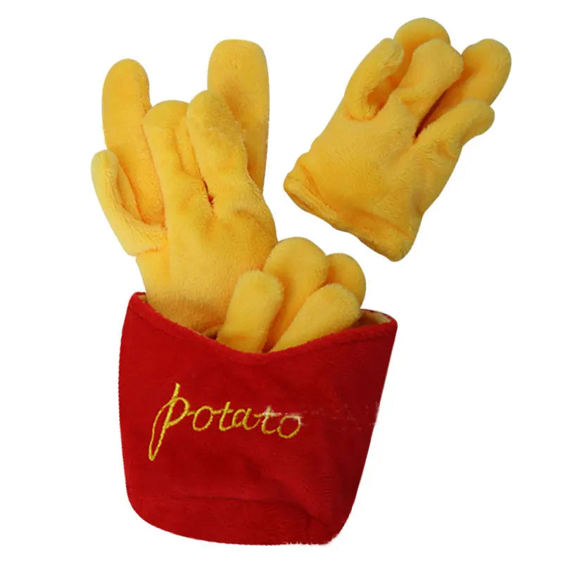 Plush Dog Toys – Squeaky Ice Cream, Fries & Hamburger Set