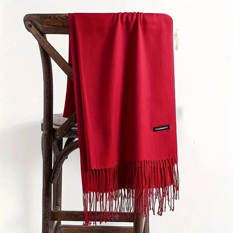 Women's Pashmina Scarf Shawls Soft Cashmere feeling Headscarf Travel Office Winter  Warm Hijabs Solid Lady Wraps Female Bandana
