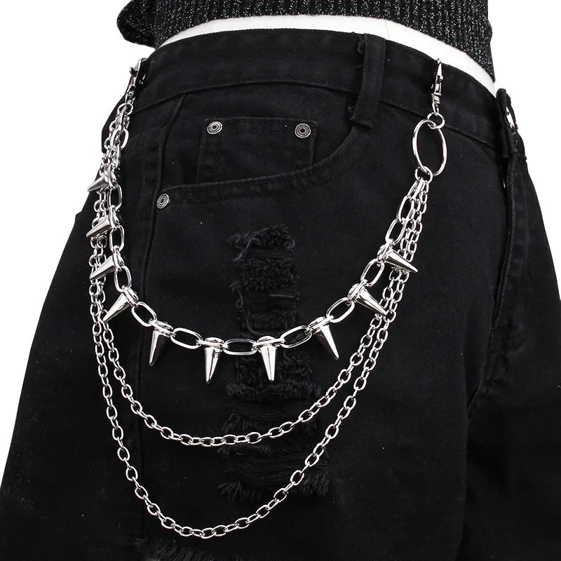 Hip Hop Punk Rock Metal Pants Waist Chain Men Women Key Chain Trousers Chain Wallet Keychain Jeans Unisex Hip-hop Jewelry Gift
