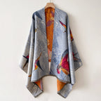 Luxury Warm Poncho Cashmere Winter Women Scarf Floral Jacquard Shawl Wraps Female Thick Pashmina Blanket Bufanda Travel Echarpe
