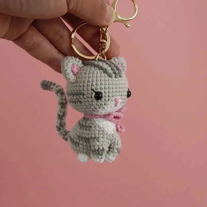 Exquisite Kitten Crochet Keychain Cute Cat Bag Charm