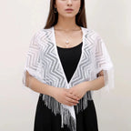 Fashion Lace Embrodiery  Tassel Triangle Scarf Women Headscarf Female Eid Summer Shawls Scarves Long Veil Floral Scarf Turban