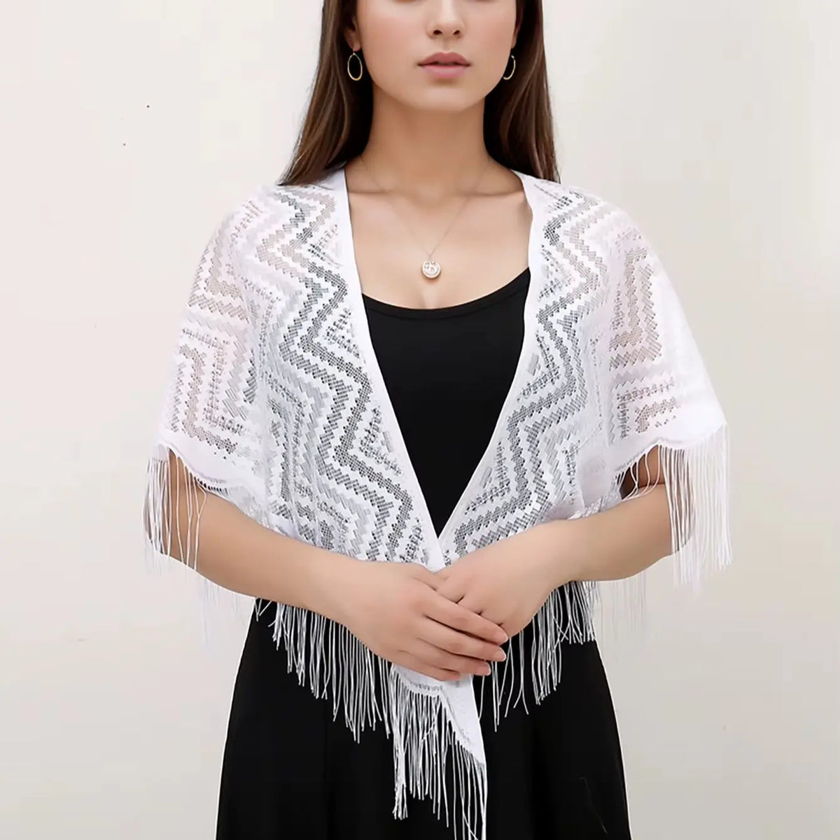 Fashion Lace Embrodiery  Tassel Triangle Scarf Women Headscarf Female Eid Summer Shawls Scarves Long Veil Floral Scarf Turban