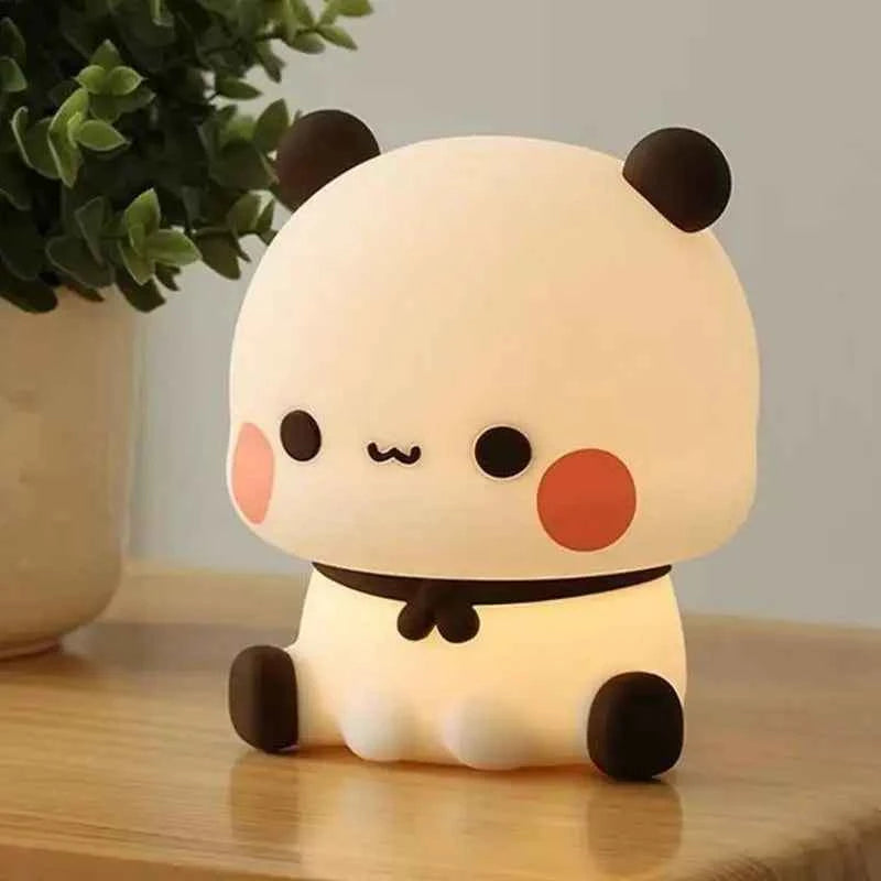 Kawaii Panda Led Night Light Lamp Cute Cartoon Pat Lamp Animal Bedroom Decorative Living Room Dolls Gifts kids Baby Night light