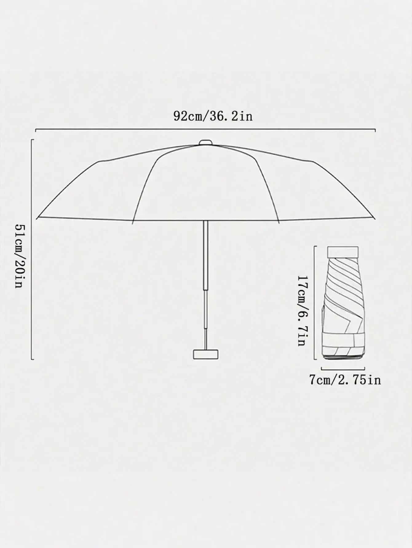 7.5 Inch/19cm Mini Folding Umbrella, Portable Outdoor Sun Umbrella, UV Protection Sunshade Umbrella With Carrying Bag, Sunscreen, 6 Ribs + Thickened Black Waterproof Coating, Ideal For Outdoor, Travel, Summer Sunscreen, Windp