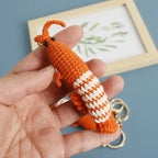 Funny Shrimp Crochet Keychain Cute Ocean Bag Charm