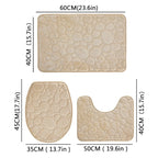 3-Piece Solid Color Bathroom Mat Set – Water-Absorbing & Non-Slip