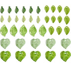 50/100Pcs Acrylic Green Leaf Spacer Charms Beads For DIY Pendant Keychain Necklace Bracelet Jewelry Making Crafts Accessories