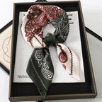 2025 New Fashion 70X70cmPrinted Women's Scarf Pashmina Silk Scarf Square Shawl Decorative Headband Neck Luxury Design Bandana