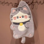 Cute Cat Hand Towel Quick Drying Kitchen Cleaning Rag Coral Velvet Cartoon Animal Absorbent Bathroom Hanging Towel Home Supplies