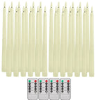 Pack of 12/24Pc LED Flameless Flickering Taper Candles with Remote Battery Operated Tea Lights Home Wedding Decor Candlesticks