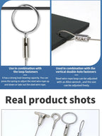 2mm Adjustable Steel Cable Suspension Kit, Heavy-Duty Hook for Steel Wire Rope Capable of Bearing 30kg, Extendable Clothesline