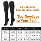 2 Pairs Compression Stockings Blood Circulation Promotion Slimming Sport Nurse Socks Anti Fatigue Comfort Knee High