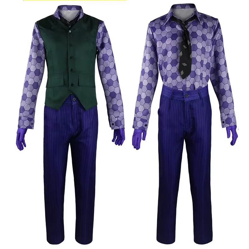 Men Clown Cosplay Costume Clown full set Coat Shirt Vest Tie Suit Outfits for Male Halloween Costumes