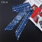 New Design Luxury Brand Scarf Paisley Print Silk Scarf Women Handle Bag Ribbons Fashion Head Scarf Small Long Scarves