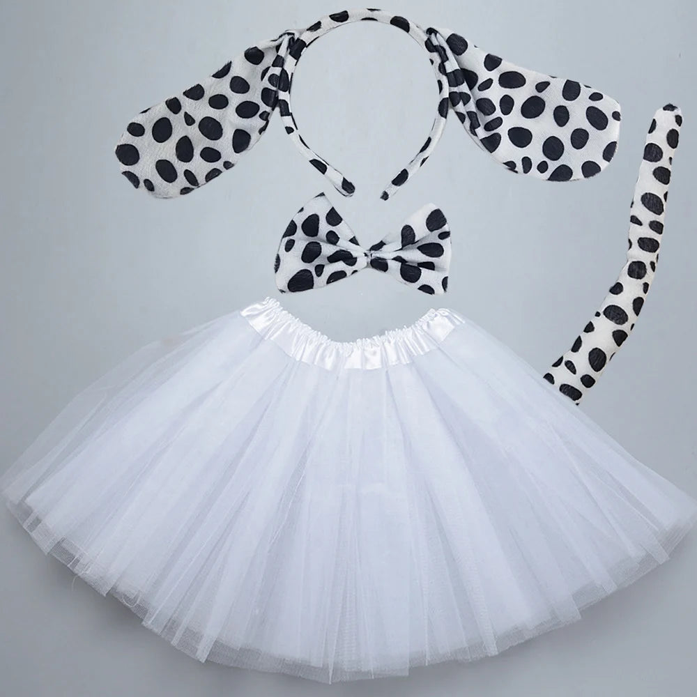Animals  Children  Headband Tutu Skirt Tail Bow Kids  Girl Party Props Elephant Tiger Fox     Halloween Costume Cosplay