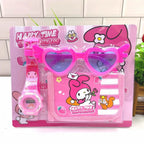 Sanrio Children's Watch Set, Hello Kitty Fashion Watch with Children's Wallet and Glasses, Melody Kulemi Cartoon Watch