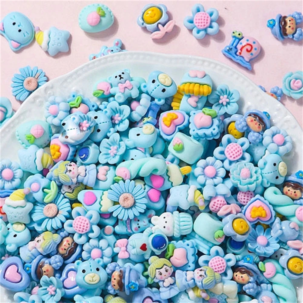 20pcs Candy Sweets Resin Flatback Slime Flat Cabochons Beads Embellishment For DIY Jewelry Findings Accessories Making Supplies