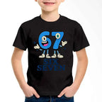 New Funny Six Seven Italian Brainrot 67 Number Graphic Print T-Shirt Boy/Girl Summer Short Sleeved Kids Comfortable Tshirt Top