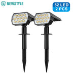 LED Solar Spot Lights Outdoor Garden 52 LED Solar Lights Waterproof 3 Modes Landscape Lighting Wall Lamp Garden Yard Tree Lawn