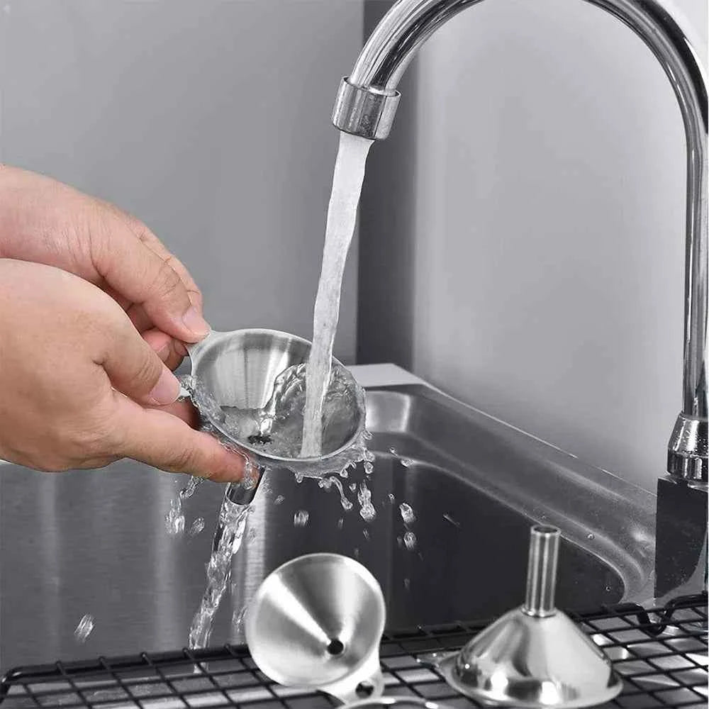 3–5 Pcs Stainless Steel Kitchen Funnel Set – Food Grade Bottle Filling & Spice Transfer Tool