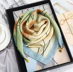 Luxury Magnetic Buckle Silk Scarf Women Print Square Scarf For Autumn Winter Warmth And Cold Resistance Fashionabl Scarves