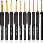 8PCS Black Crochet Hooks Set  for Arthritic Hands,Ergonomic Crochet Hook Soft Crochet Needle,2.5-6.0mm Crochet Kit for Beginners