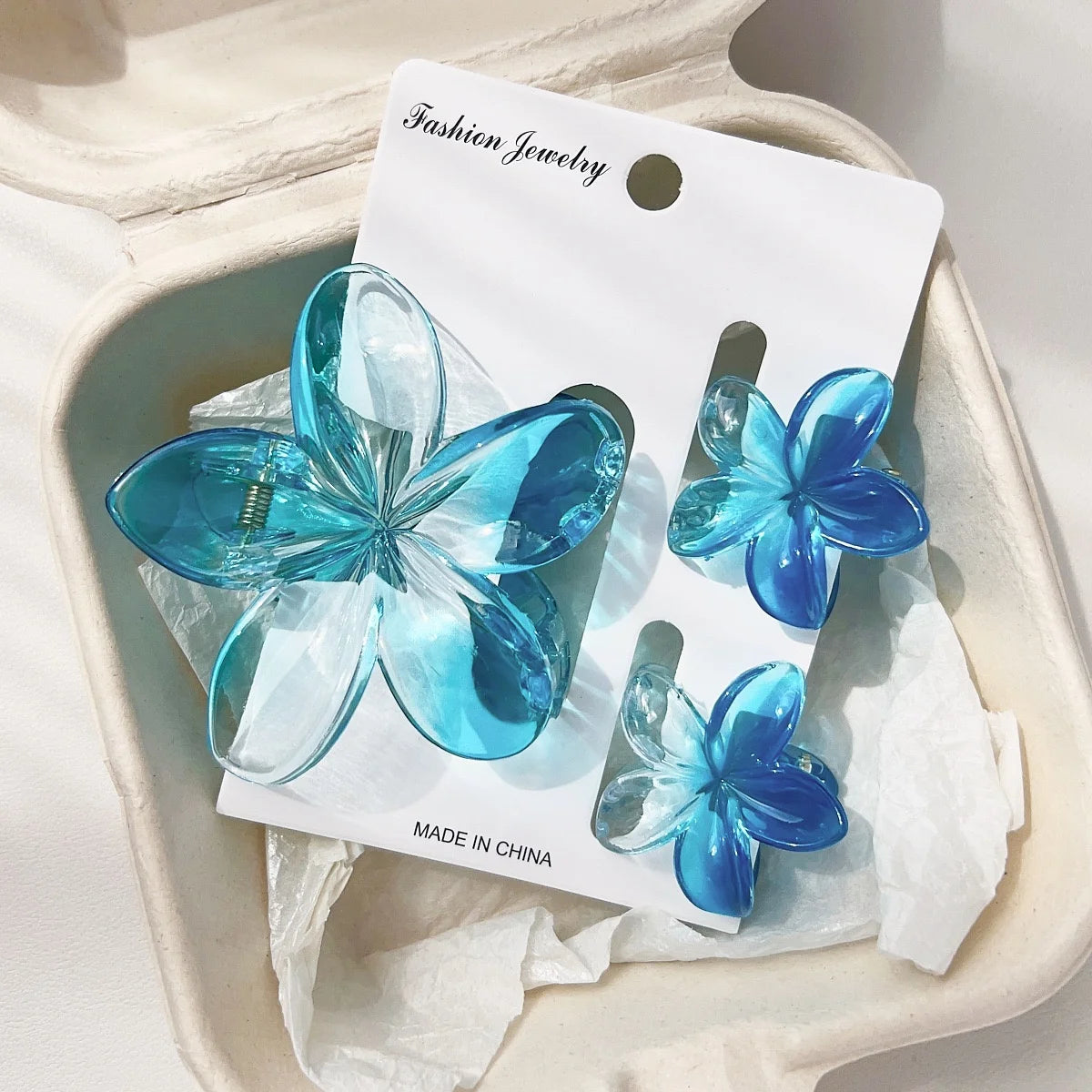 3Pcs/18Pcs Egg Flower Hair Clips Gradient Candy Color Flowers Suitable for Daily Backcombed Ponytail Shark Clip Hair Accessories