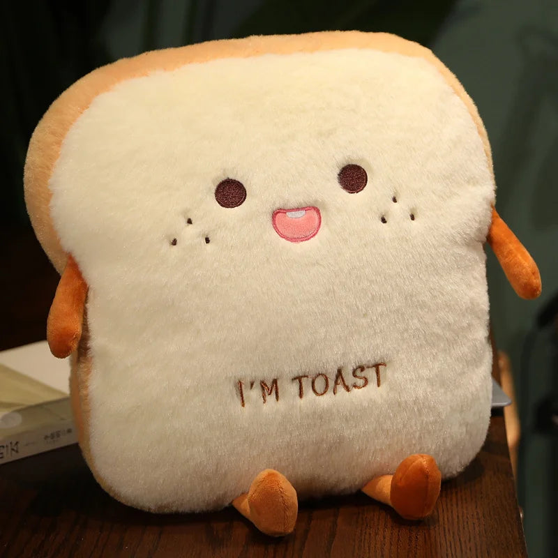 35cm Plush Bread Pillow Soft Toast Simulation Food Doll Warm Hand Cushion Home Decor Cute Kids Toy Birthday Gift