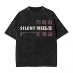 Washed T Shirts Horror Silent Hill Heavens Night Hip Hop T-Shirt Street  Streetwear Short Sleeve Printed Tops Tees Men Women