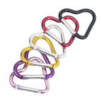 10PCS Heart Shaped Aluminum Carabiner Keychain Clips for Everyday Use