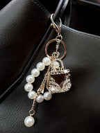 Korean Pearl Beads Diamond Studded Key Chain Advanced Exquisite Bag Pendant Holiday Gifts ﻿ ﻿