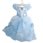 Girls Princess Dress Kid Cinderella Snow White Aurora Rapunzel Cinderella Halloween Costume Children Birthday Party Dress