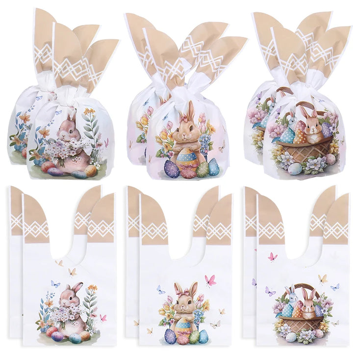 Easter candy bag with bunny ears and egg print