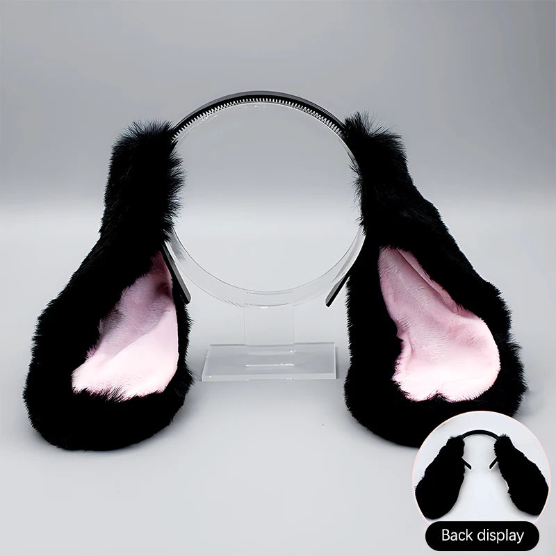 1PC Cute Bunny Ears Headband Plush Rabbit Hair Hoop Headwear Cosplay Costume Hair Accessories For Adults Party