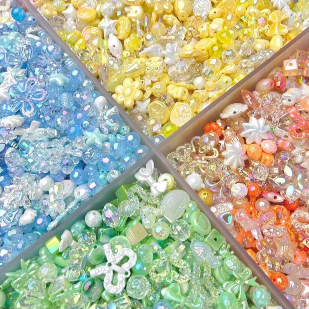 20g Y2K Acrylic Assorted Beads Flower Sweetheart Butterfly Candy Kawaii Aesthetic Beads for Bracelets DIY Jewelry Making Supply