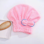 Quick Drying Hair Cap Women Bowtie Bathing Hat Microfiber Towel Superfiber Shower Cap For Spa Bathroom Accessories Shower Cap