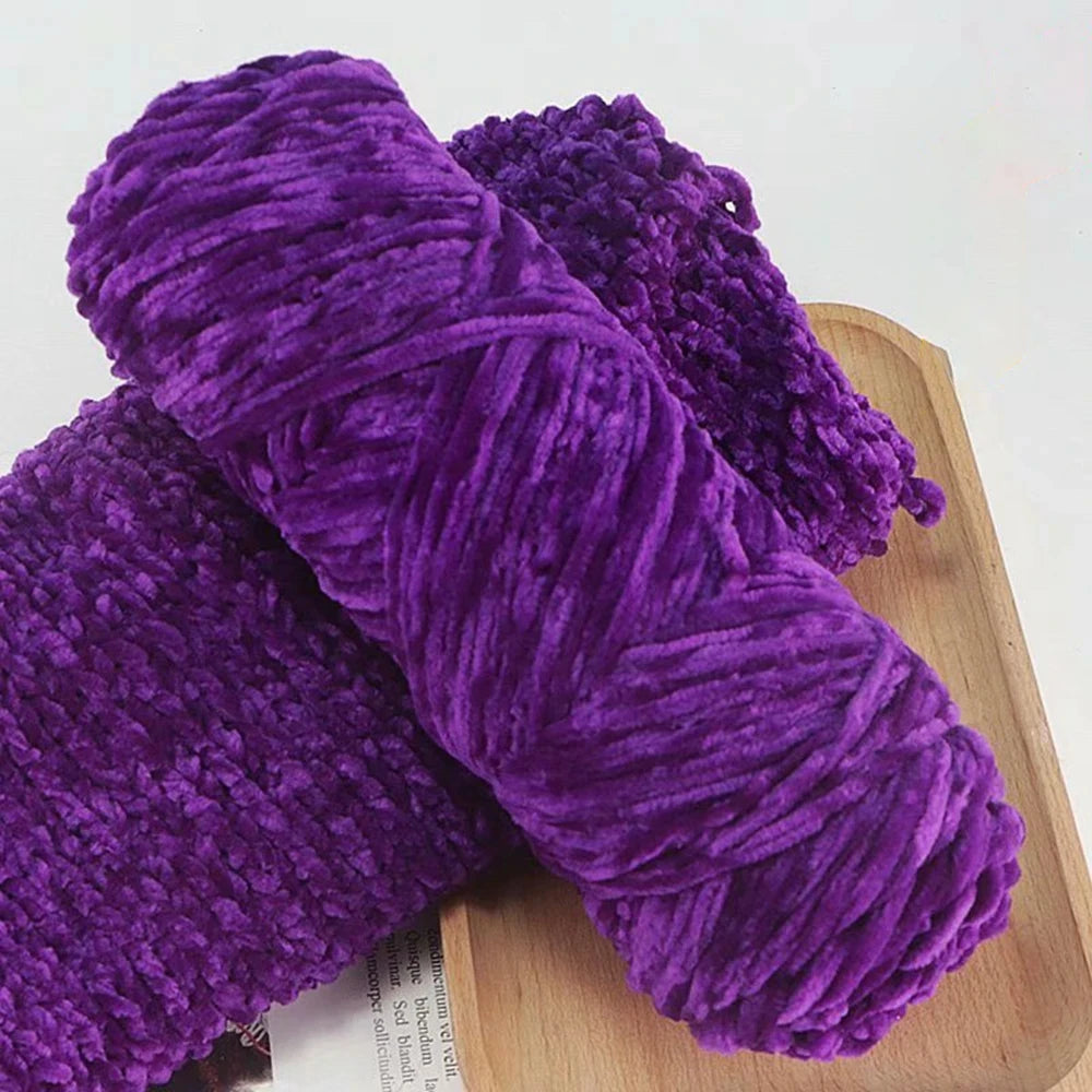 95g Chenille Soft Velvet Yarn Blended Knitting Wool Crochet Handmade Scarf Coat Baby Blanket And Hat