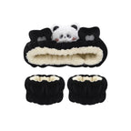 3Pcs Set Makeup Headband Wristband Set Cute Animal Face Wash Cleaning Spa Hairhand for Women