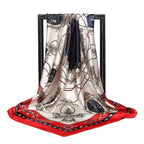 Fashion Kerchief Silk Satin Neck Scarf For Women Print Hijab Scarfs Female 90*90cm Square Shawls and Wraps Scarves For Lady