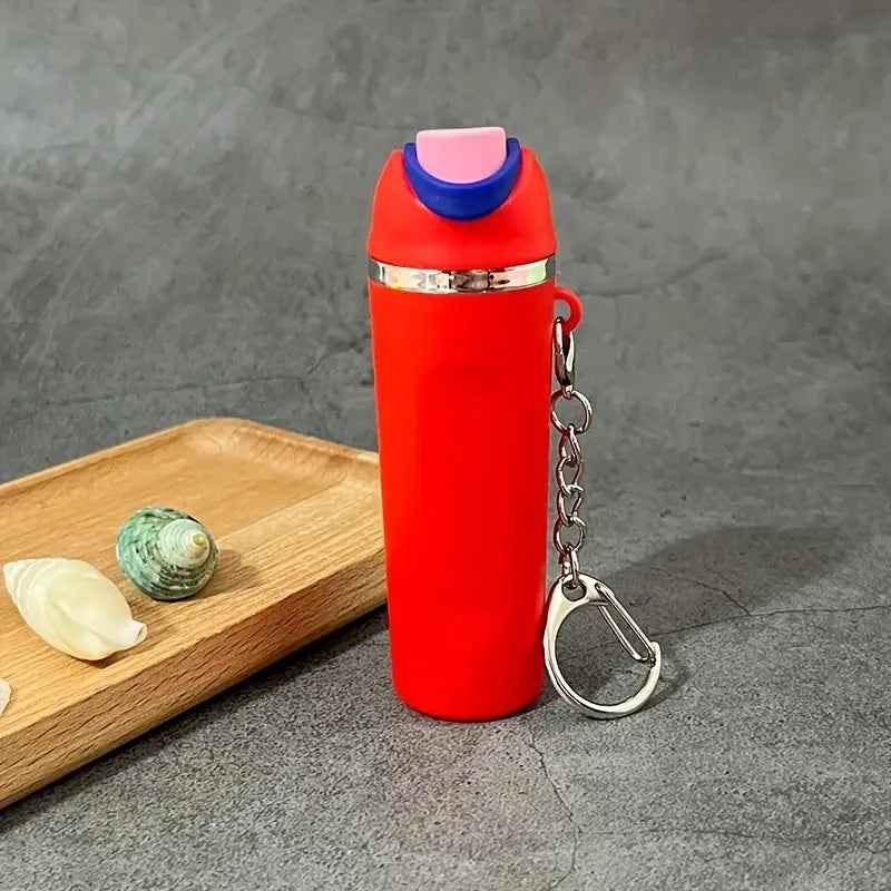 Mini Water Bottle Keychain ， Cute Cup Mini Tumbler Keychain，Applicable To Holder Keyring for Lip Balm, Backpack