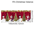 Christmas Short Curtains Valances Merry Christmas Decorations For Home 2026 Xmas Navidad Kitchen Bedroom Ornaments New Year 2027
