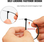 100-1000pcs Nylon Cable Zip Ties Adjustable Self-locking Cord Ties Durable Plastic Cable Ties Binding Wrap Straps for Office