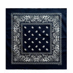 70CM Oversized Hip Hop Amoeba Cashew Cotton Square Bandana Scarf Headband Black Paisley Gifts For Men/Boys/Girls