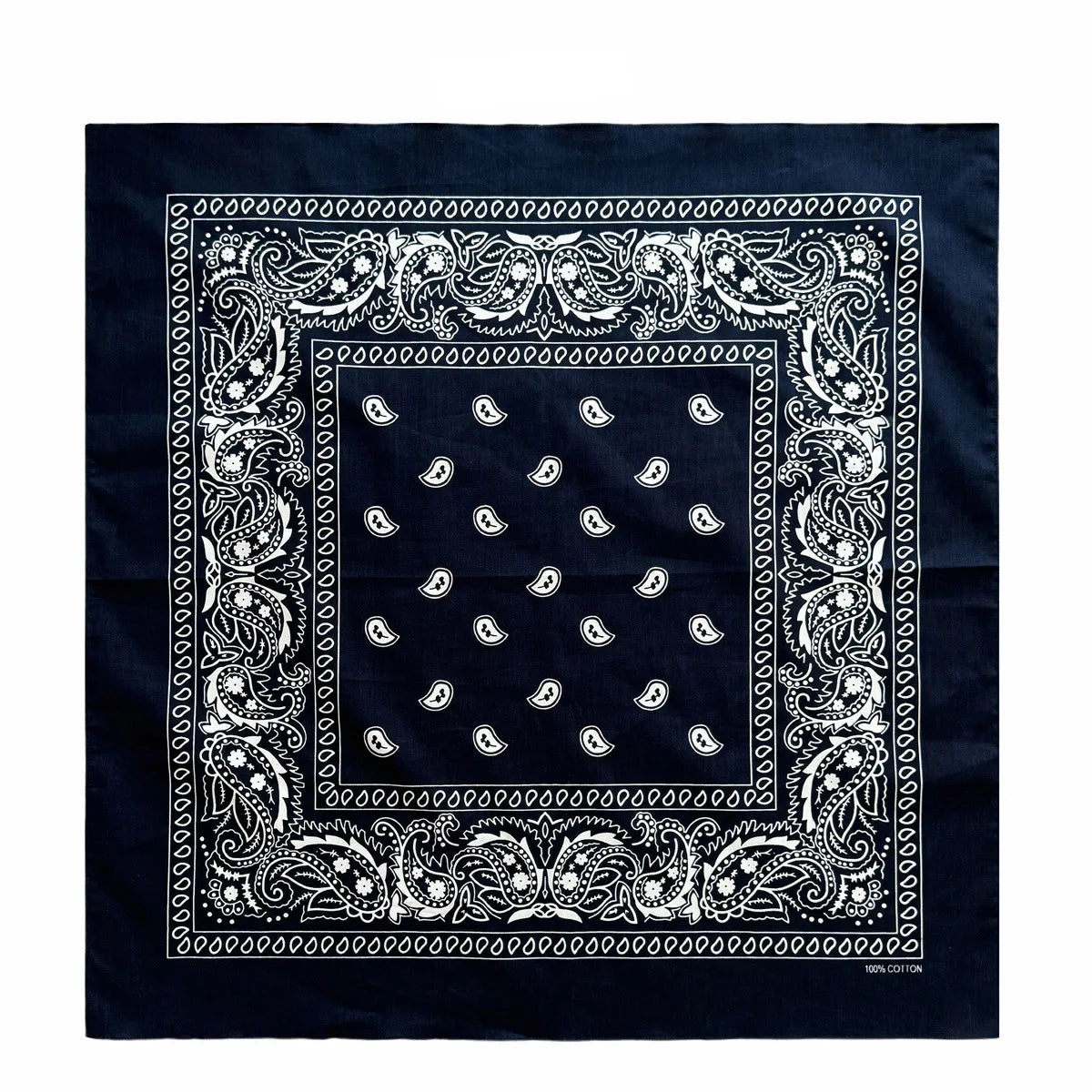 70CM Oversized Hip Hop Amoeba Cashew Cotton Square Bandana Scarf Headband Black Paisley Gifts For Men/Boys/Girls
