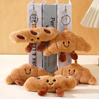 Kawaii Plush Keychain Cartoon Croissant Design for Car Keys Bag Charm Cute Girl Gift Pendant