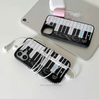 Korean ins Art Piano Key Notes Creative Exquisite Cute Phone Case For iPhone 17 16 15 14 13 12 11 Pro XR Max 8 7 Plus Y2K Cover