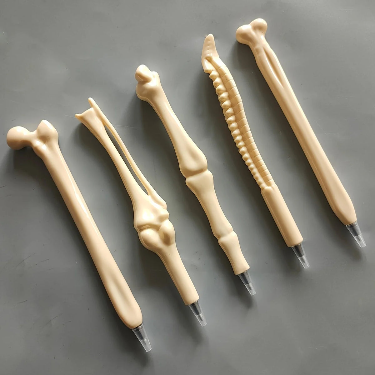 5pcs/pack Creative Bone-Shaped Ballpoint Pens Fun Unique Gift For Nurses Doctors Office Use Medical Notebook Writing Supplies