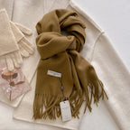 Luxury Winter Wool Scarf Women Cashmere Warm Pashmina Brand Foulard Female Shawls Wraps Thick Soft Bufanda Scarves Stole 2024
