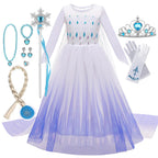 Frozen Elsa Anna Princess Girl Vestidos Costume Kid Dress Disney Snow Queen Halloween Cosplay Birthday Party Dress Up 2-10 Years